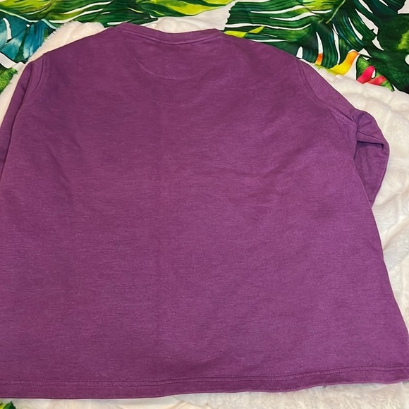 Vintage 2XL Curves For Women 80s 90s Pearly Purple Vneck Athletic Sweatshirt - Picture 8 of 9